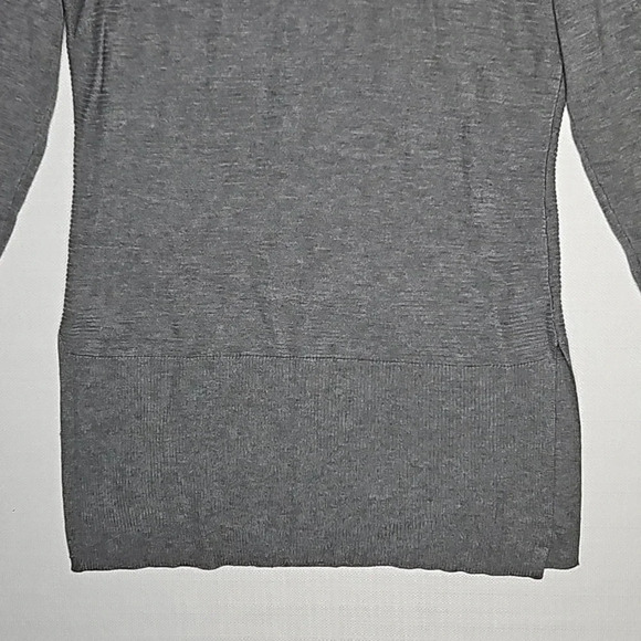 Adrienne Vittadini Size Medium Steel Gray Ribbed Tunic Turtleneck Sweater - Picture 14 of 16